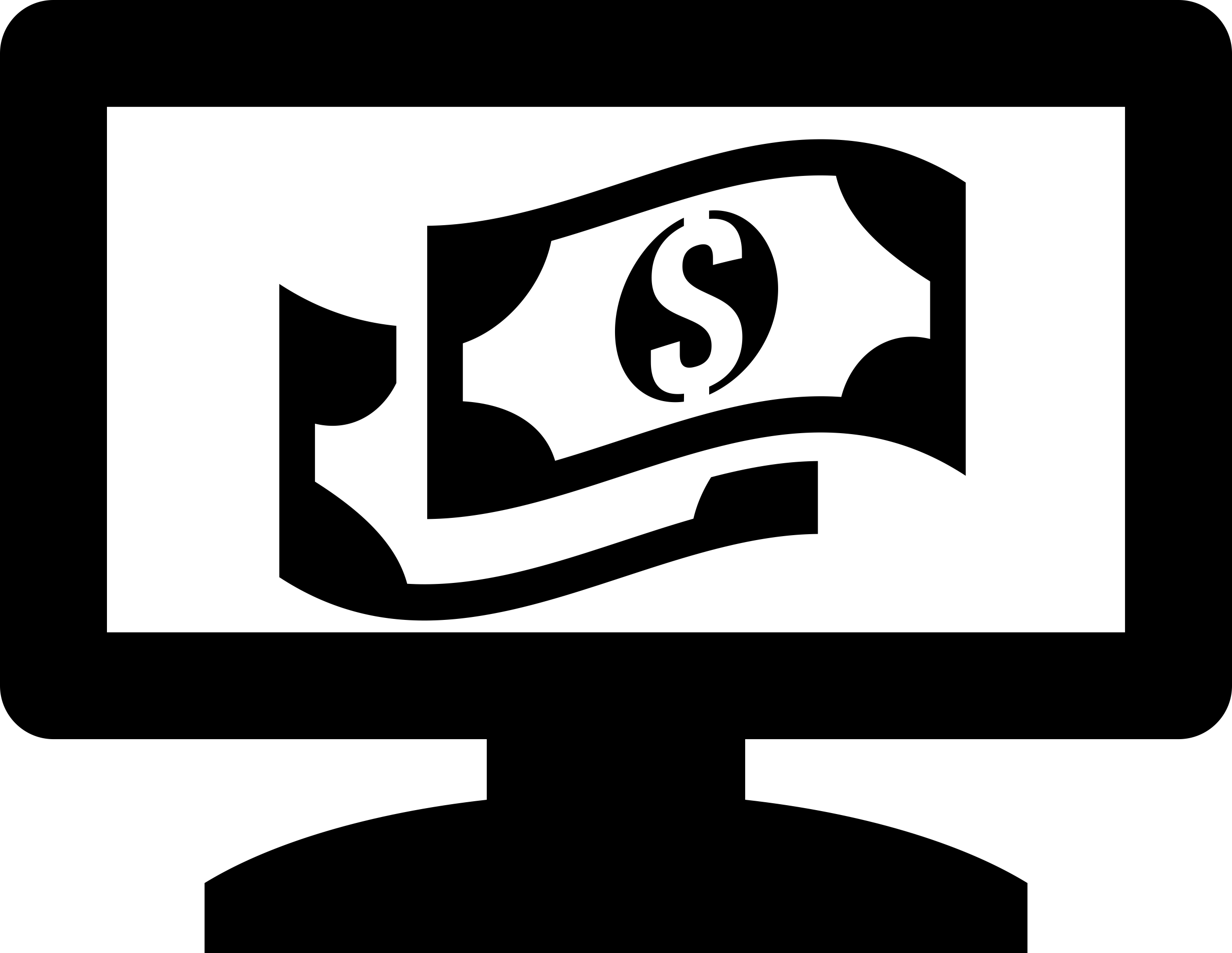 Money On A Monitor Monoline Svg Vector Free Vectors